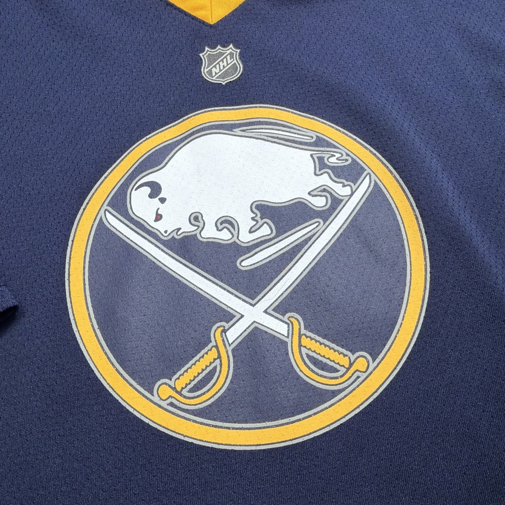 Buffalo Sabres Youth Hockey Jersey Blue Gold Size L/Xl Reebok NHL Mesh Blank - Picture 3 of 10
